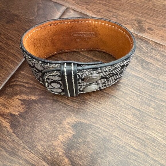 Coach Vintage Signature Monogram Canvas & Leather Cuff - Picture 2 of 6